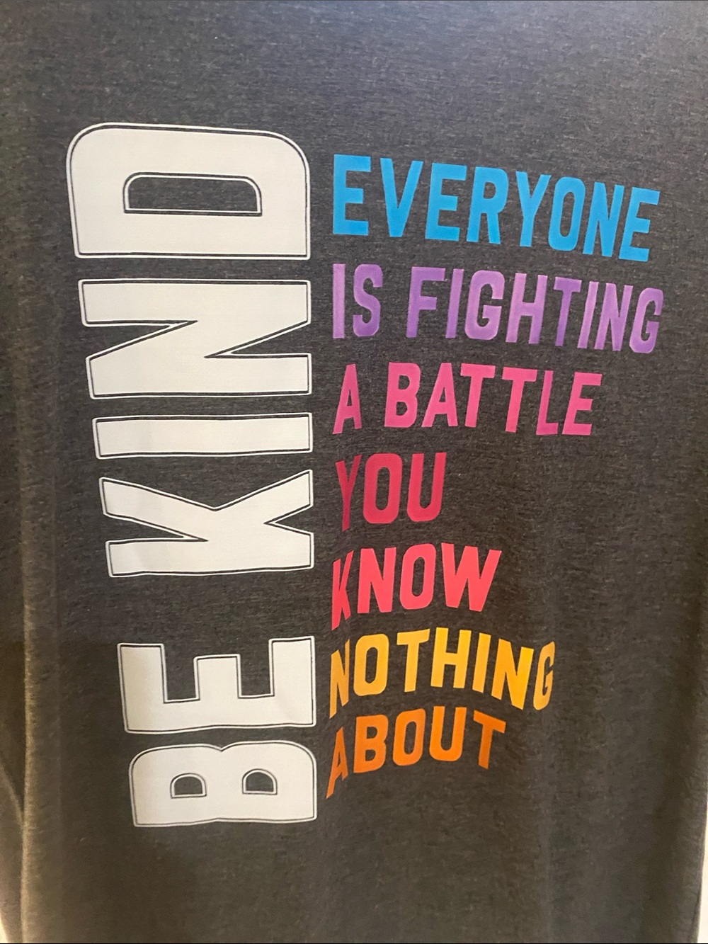 Adult short Sleeve 'Be Kind' Graphic Tee - Charcoal - Picture 2 of 2